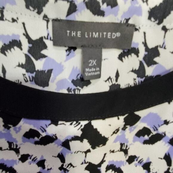 Limited periwinkle black white Tape ribbon shirt Plus Size 2X New - Picture 12 of 13